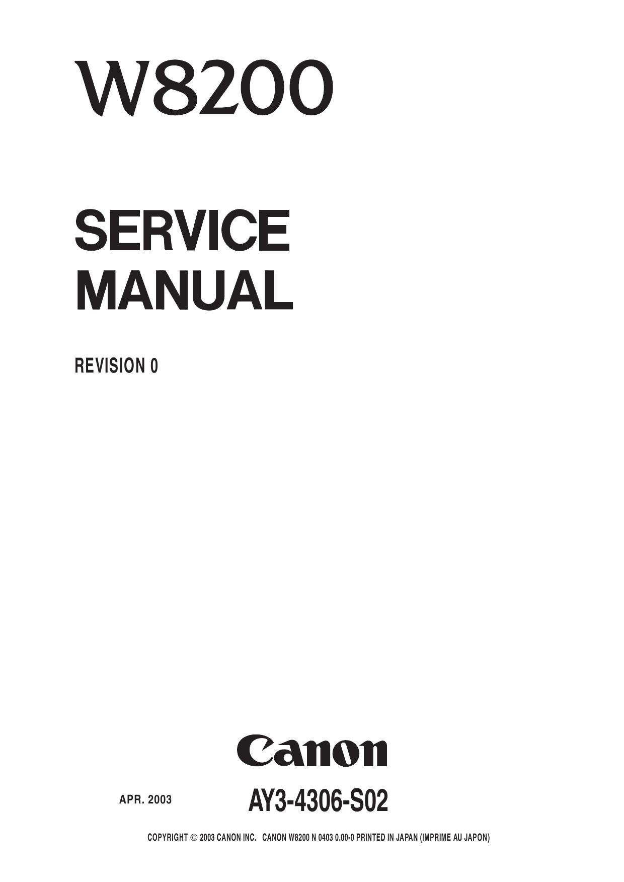 Canon Wide-Format-InkJet W8200 Service Manual-1